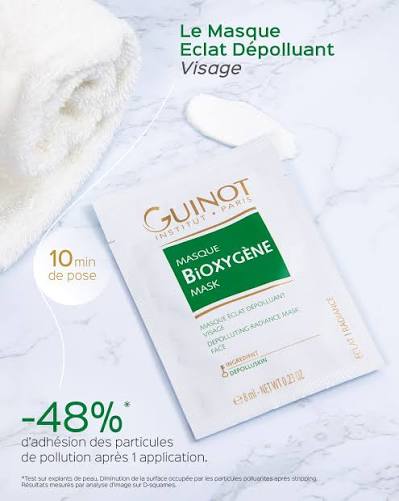 Masque bioxygene unidose- guinot- masque dépoluant
